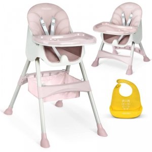 Krzesełko do karmienia ze stolikiem Milo różowe