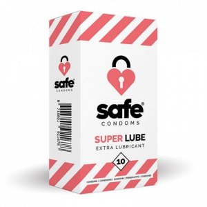 Prezerwatywy nawilżane - Safe Super Lube Condoms Extra Lubricant 10 szt