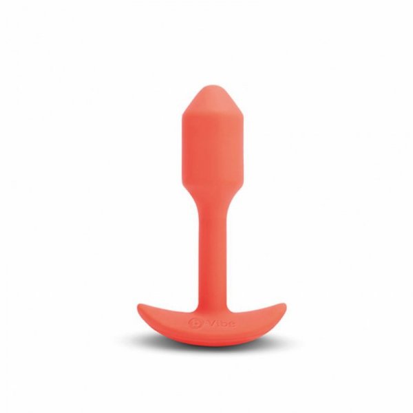 Plug analny wibrujący - B-Vibe Vibrating Snug Plug 1 (S) Orange
