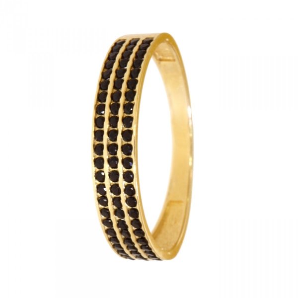 Złoty pierścionek/obrączka z czarnymi cyrkoniami PR.01054 pr.585