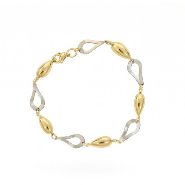 ZŁOTA BRANSOLETA DWUKOLOROWA ZŁOTO ŻÓŁTE I BIAŁE BR.00016 PR.585