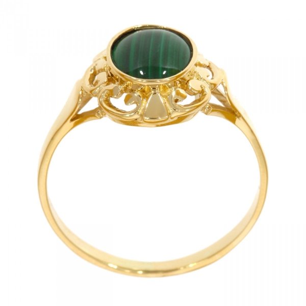 Złoty pierścionek z malachitem PR.00826 PR.585