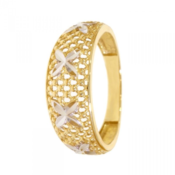 Złoty pierścionek ażurowy z kwiatami PR.00686 pr.585