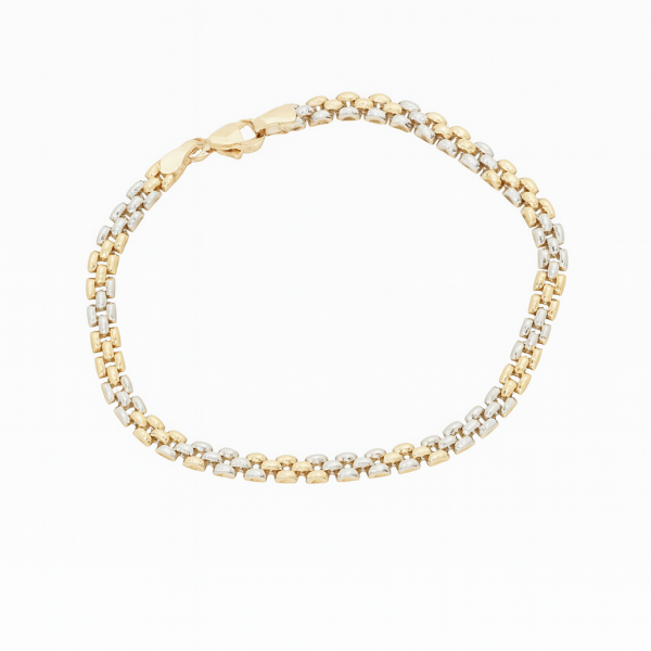 ZŁOTA BRANSOLETA DAMSKA DWUKOLOROWA ZŁOTO ŻÓŁTE I BIAŁE BR.00150 PR.585