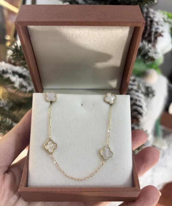 Złoty naszyjnik z masą perłową DallAcqua pr. 585