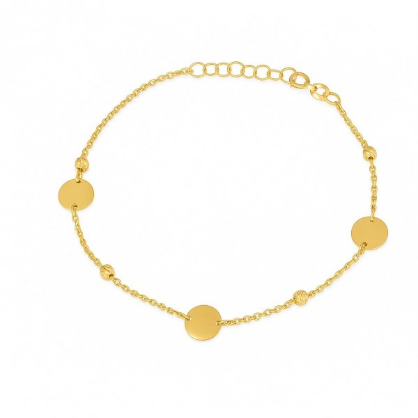 Złota Bransoletka Damska z Delikatnymi Zawieszkami 585 – model BR.01815