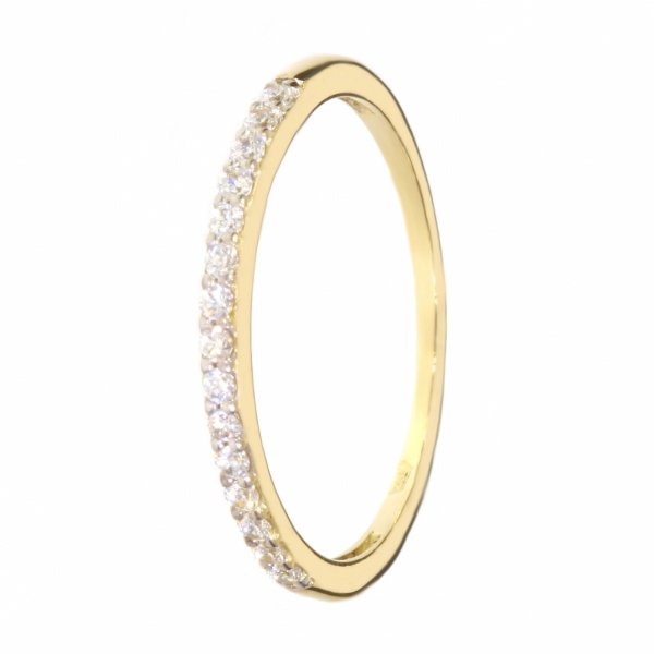 Złoty pierścionek obrączka z białymi cyrkoniami PR.00016 pr.585