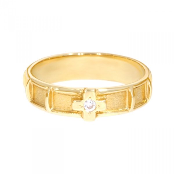 Złoty różaniec na palec pierścionek obrączka z cyrkoniami PR.00029 pr.585