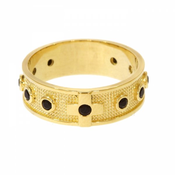 Złoty różaniec na palec pierścionek/obrączka z cyrkoniami PR.00866 pr.585