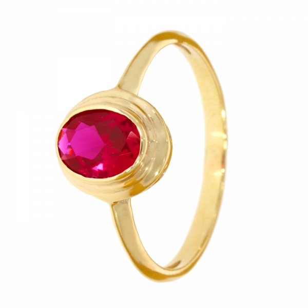 Złoty pierścionek z rubinem syntetycznym PR.01085 pr.585