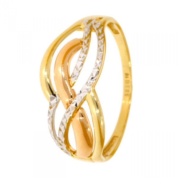 Złoty pierścionek trzykolorowy PR.01060 pr.585