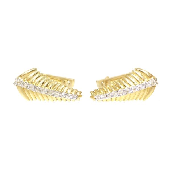 ZŁOTE KOLCZYKI Z CYRKONIAMI NA ANGIELSKIM ZAPIĘCIU KL.00186 PR.585