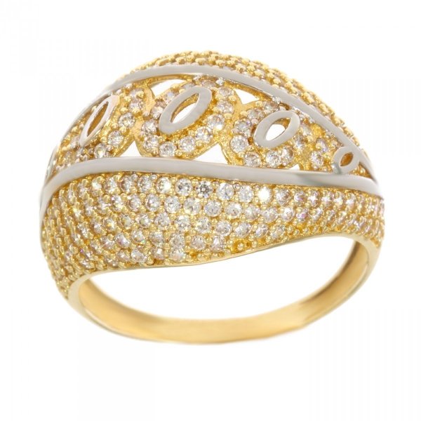Złoty pierścionek dwukolorowy ażurowy PR.00216 pr.585