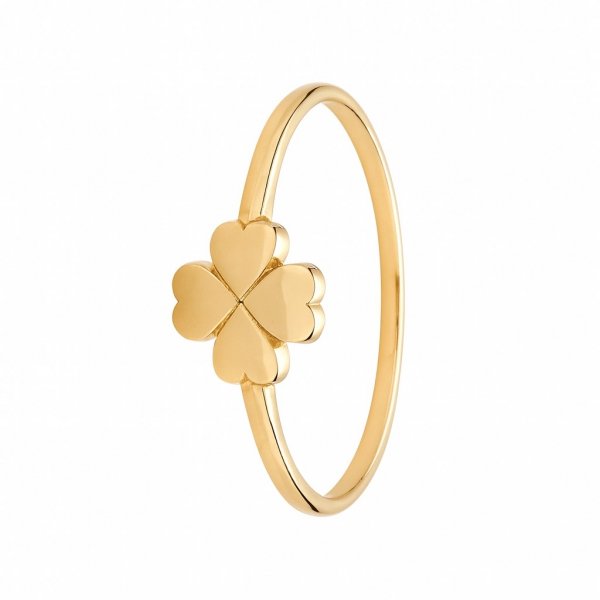 Złoty Pierścionek z Koniczyną Szczęścia Złoto 585 PR.01429