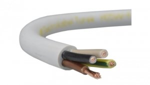 Przewód prądowy H05VV-F / OWY 500V 4x2,5 warsztatowy biały linka Elektrokabel /100m/