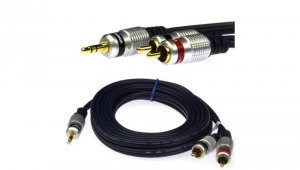 VITALCO JKD10 Kabel Audio AUX mini Jack 3,5mm Stereo (wtyk) / 2x RCA Cinch (wtyk) 1,5m