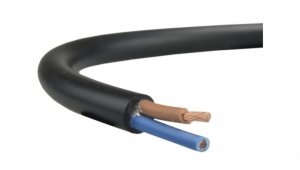 Przewód prądowy H03VV-F / OMY 300V 2x0,5 czarny linka Elektrokabel /25m/