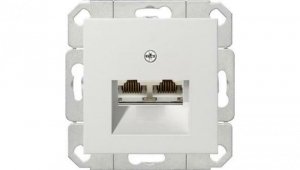 Gniazdo komputerowe podw. RJ45 cat. 6 Gira System 55 biały mat