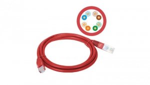 Patchcord UTP A-LAN KKU5CZE2 (RJ45 - RJ45 2m UTP kat. 5e kolor czerwony)
