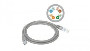 Patchcord UTP A-LAN KKU5SZA5 (RJ45 - RJ45 5m UTP kat. 5e kolor szary)