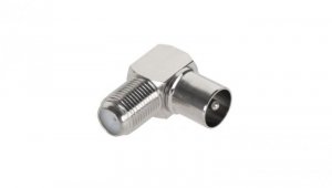 Przejście Łącznik antenowy IEC TV (wtyk) / F (gniazdo) Adapter kątowy