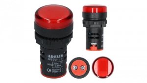 Lampka kontrolna sterownicza czerwona LED fi:22 12V