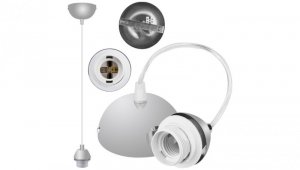 Lampa wisząca zwis sufitowy E27 chromowana pod klosz (bez linki)