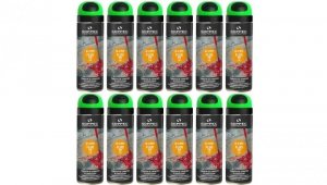 Farba geodezyjna do znakowania spray zielona 12 sztuk SOPPEC Fluo T.P.