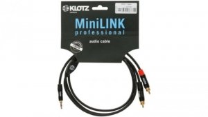 KLOTZ Kabel Audio AUX mini Jack 3,5mm Stereo (wtyk) / 2x RCA Cinch (wtyk) 3m