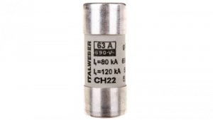 Wkładka bezpiecznikowa cylindryczna 22x58mm 63A gG 690V CH22P /z wybijakiem/ 006711012