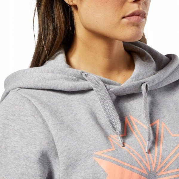 Reebok Big Logo Hoodie EB5137 Damenbluse In Grau Kapuzenpullover für Damen
