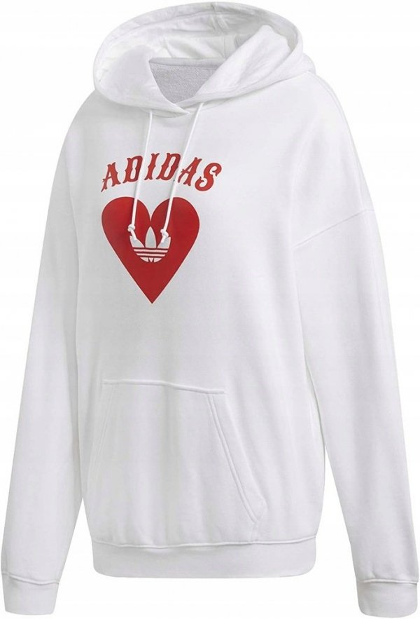 Adidas Originals Damenbluse Hoodie Kapuzenpullover In Weiß FH8566