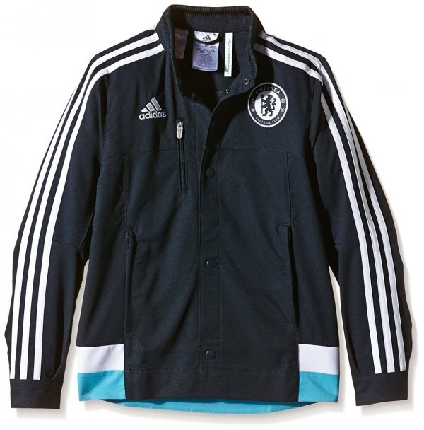Adidas Cfc Chelsea London Anth Jkt Y Herren Sportjacke Schwarz Jacke Druckknöpfe