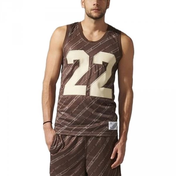 Adidas Originals Stripe Logo Jeremy Scott Sport Bequem T-Shirt Braun für Männer