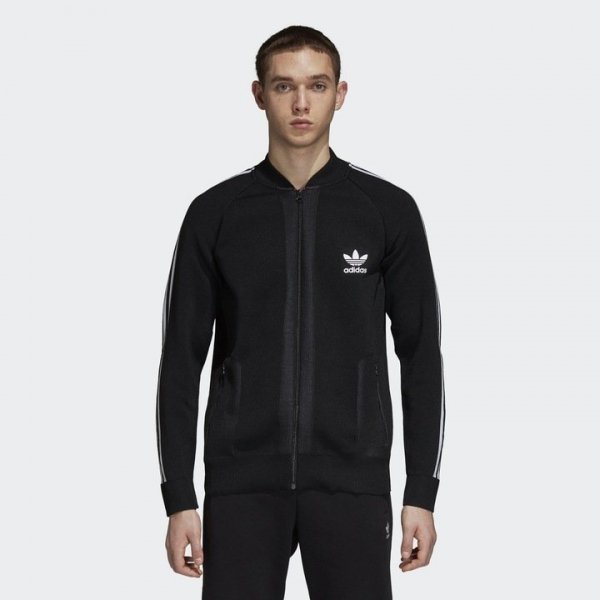 Adidas Originals Bf Knit TT DH5758 Herrenbluse Schwarz Sweatshirt Reißverschluss