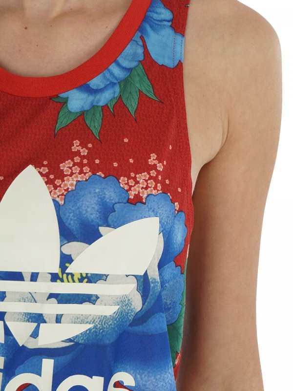 Adidas Originals C Tank Sport Top In Mehrfarbig für Damen Blumenmuster