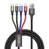 Kabel USB Baseus Fast 4w1 USB-C / 2x Lightning / Micro 3,5A 1,2m (czarny)