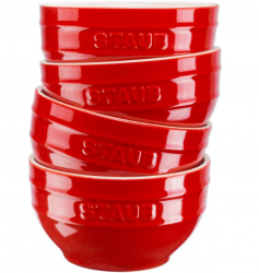 Zestaw 4 misek okrągłych STAUB 40511-541-0 - czerwony 12 cm