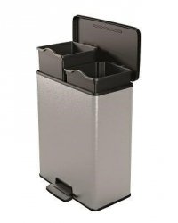 CURVER KOSZ NA ŚMIECI Z PEDAŁEM 26L+26L  /IML METALIZOWANY