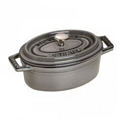 Mini garnek żeliwny owalny Staub - 250 ml, Grafitowy