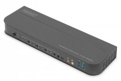 Digitus Przełącznik KVM, 4-portowy, 4K 60 Hz, 4 x DP in, 1 x DP/HDMI out