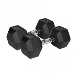 Hantle żeliwne gumowane HEX 2x15 kg REBEL ACTIVE