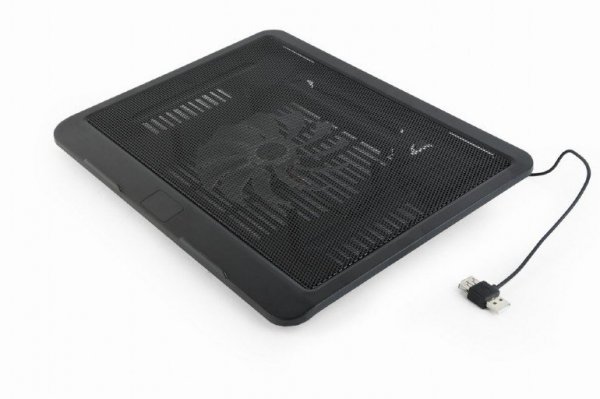 GEMBIRD PODSTAWKA CHŁODZĄCA POD NOTEBOOKA 15&quot; 1X WENTYLATOR 12CM, PODŚWIETLENIE LED, NBS-1F15-04