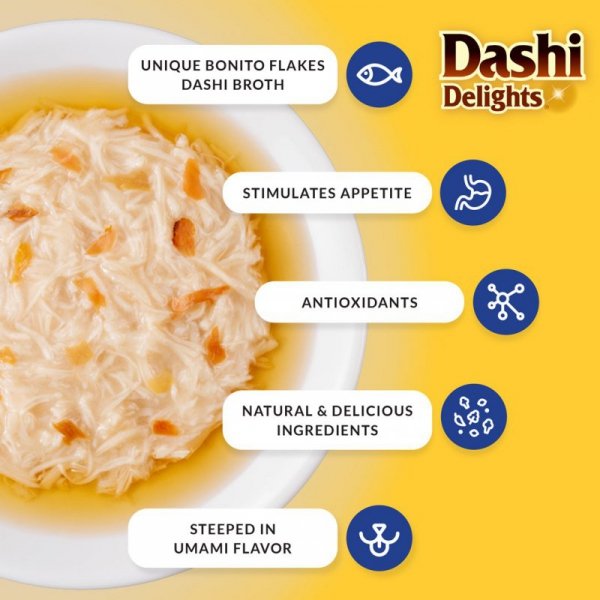 INABA DASHI DELIGHTS Kurczak z Płatkami Boni  70g bulion dla kota