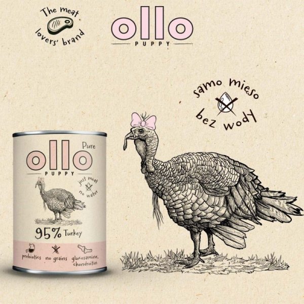 Ollo Puppy Pure Indyk 850g