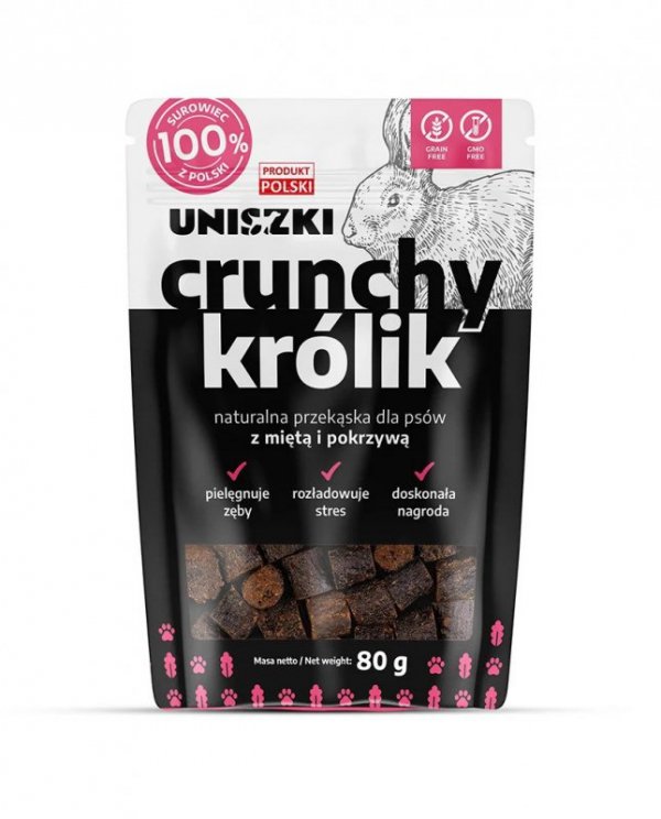 UNISZKI Crunchy królik - Mięta Pokrzywa 80g