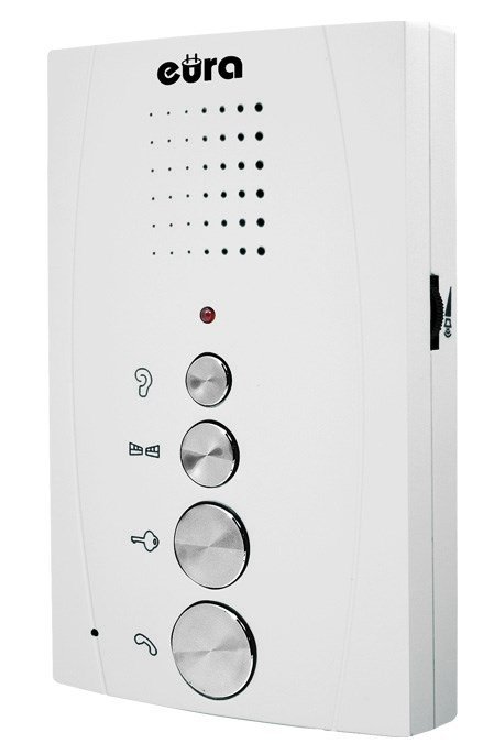 DOMOFON &#039;EURA&#039; ADP-51A3 &#039;DIFESA&#039; - 1-rodzinny, 2 unifony, interkom, (biały)