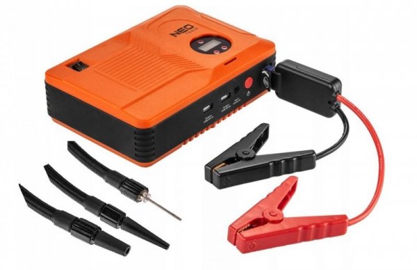Urządzenie rozruchowe Neo Tools &quot;Jumpstarter&quot;, power bank 14Ah, kompresor 3.5 bar, latarka