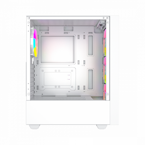 GEMBIRD OBUDOWA FORNAX 4000W MIDI-TOWER (2X USB 3.0, 1X USB 2.0, HD AUDIO, SZKLANY PANEL BOCZNY, PODŚWIETLENIE ARGB) BIAŁA