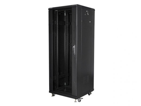 Szafy jednosekcyjna, zamykana na zamek Lanberg FF01-6632-12B (32U; 19&#039;&#039; / 600mm / 600 mm; stojąca; Pełne, Szklane; 800